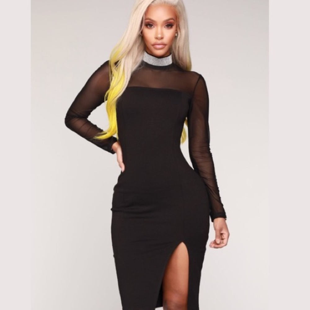 NEW Fashion Nova - Rhinestone Collar Dress